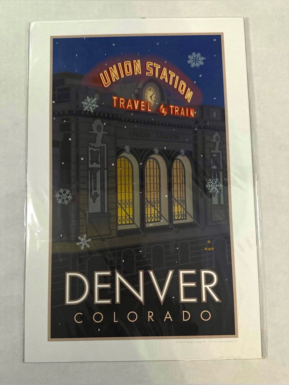 Union Station Snowflakes Denver, Colorado Poster 11” x 17”
